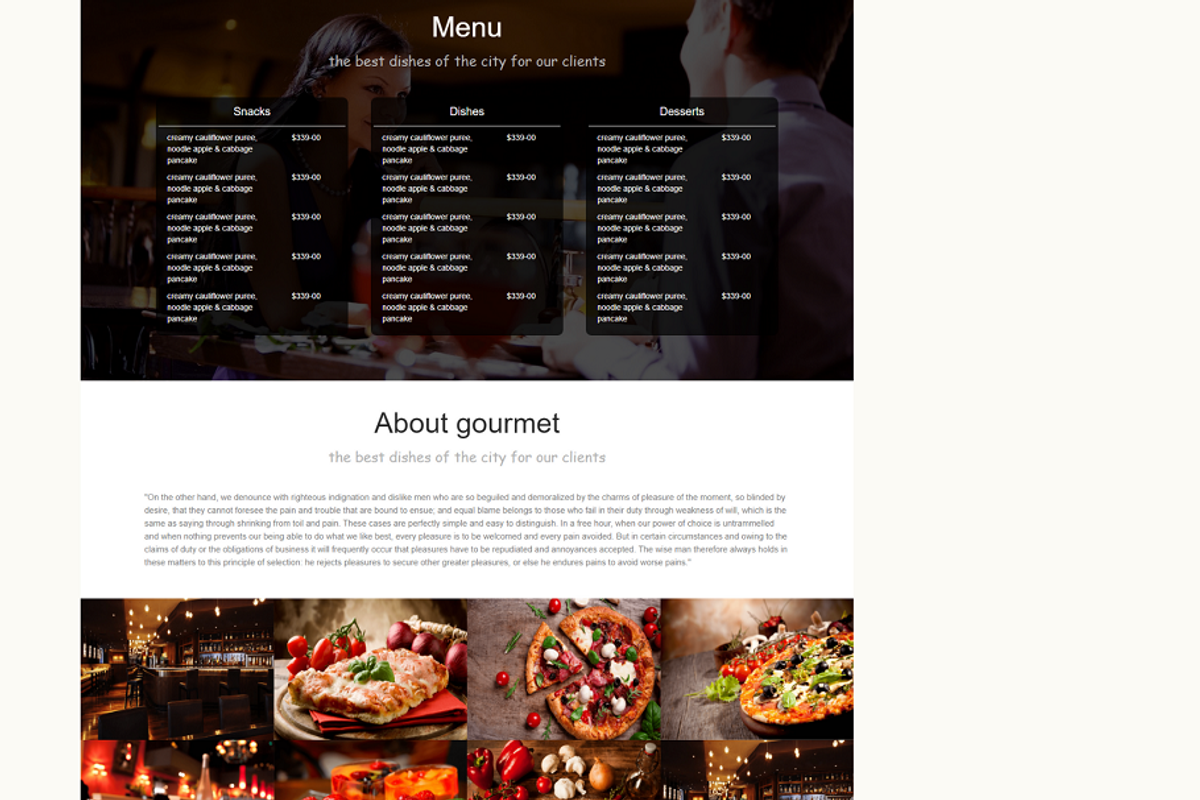 Gourmet, WordPress Cafe & Restaurant, a WordPress Template by Ordasoft (Photo 2 of 3)
