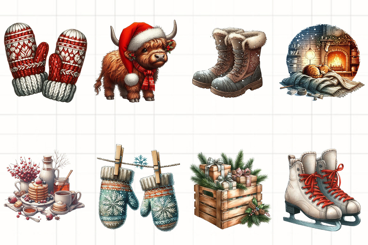 Cozy Winter Christmas Clipart, an Illustration by CrexoraLab (Photo 2 of 5)