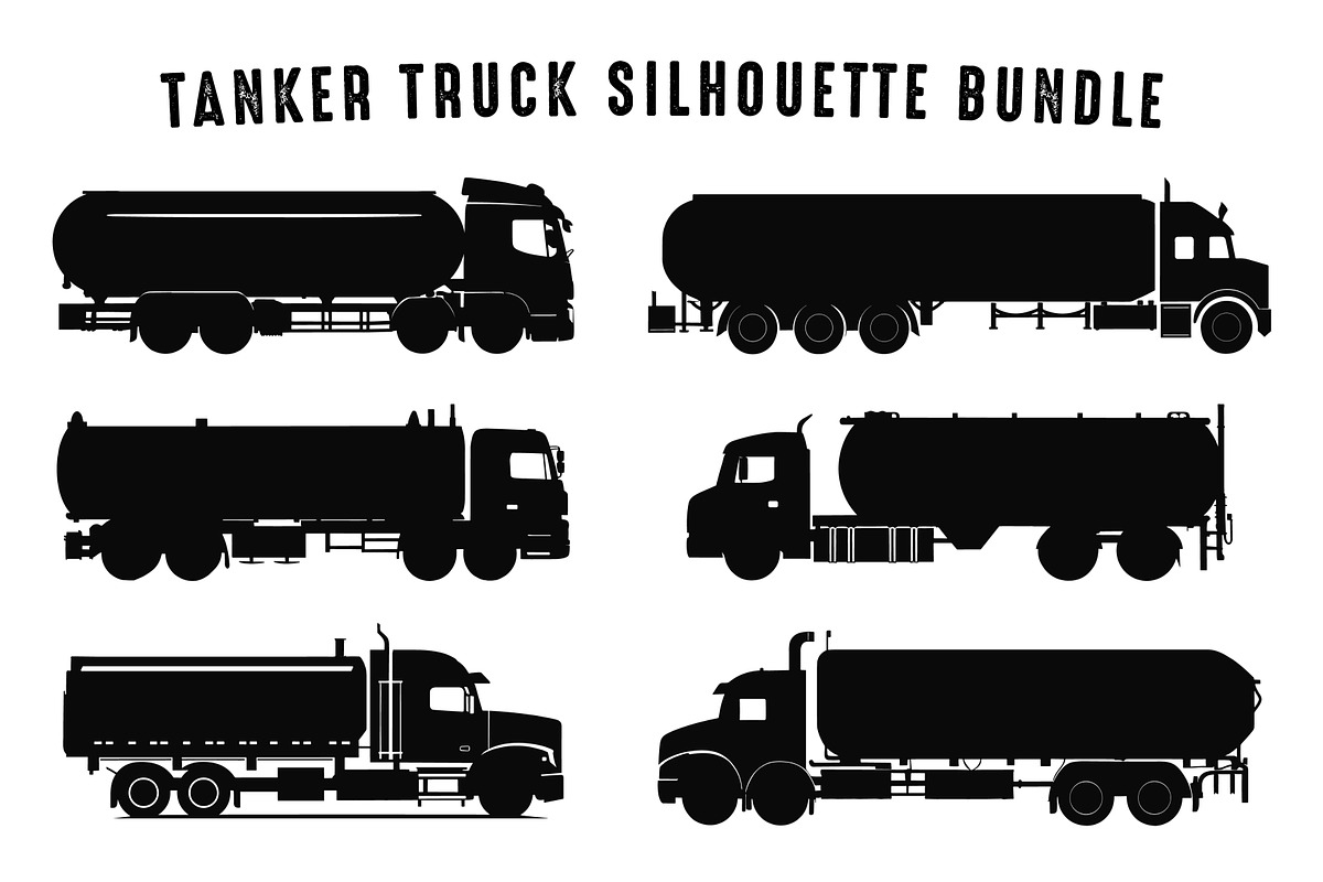 Tanker Truck Silhouette Vector Set, a Transportation Illustration by Gfx Expert Team (Photo 3 of 3)