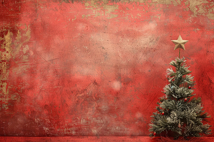 A charming Christmas tree adorned wi, a Photo by Tanuart