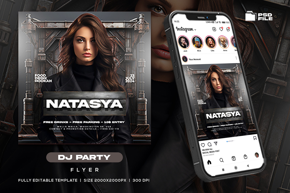 Dj Party Night Flyer Template, a Flyer Template by Rmbimo