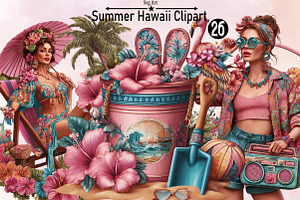 Summer Hawaii Clipart Bundle., an Illustration by SVGArt