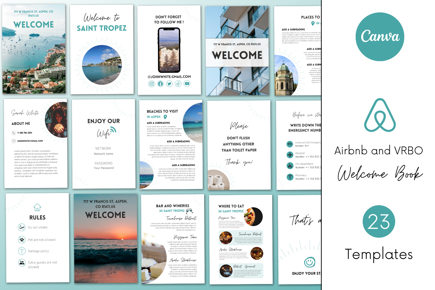 Airbnb Guidebook Template / Canva, a Magazine Template by PittaFinePrint