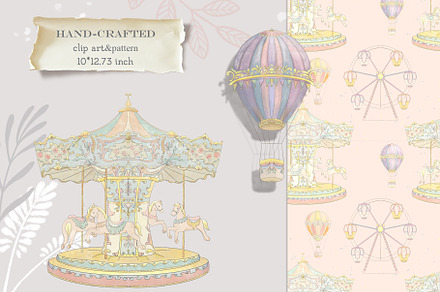 Fairytale Vintage Amusement Park, an Object Illustration by AlenaVlasko stock Market