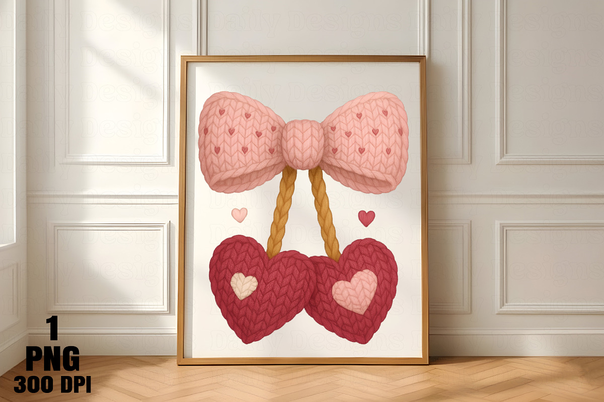 Crochet Valentine Cherry PNG, an Illustration by Daily.Designs (Photo 4 of 5)