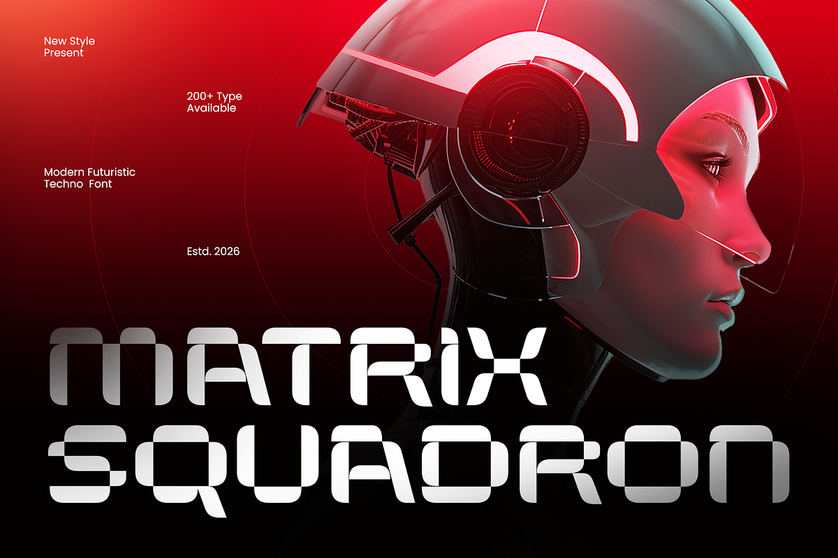 Matrix Squadron - Sci-Fi Font, a Sans Serif Font by Umitype (Photo 1 of 14)