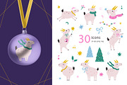 New Year Funny Goats, a Seasonal Illustration by danceyourlife (Thumbnail 4 of 7)