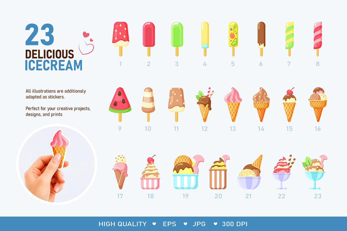 Ice Cream Pack: Vectors & Patterns, an Object Graphic by Multigon (Photo 2 of 5)