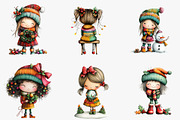 Quirky Christmas Cute Girl Clipart, an Illustration by CreationArt (Thumbnail 5 of 5)