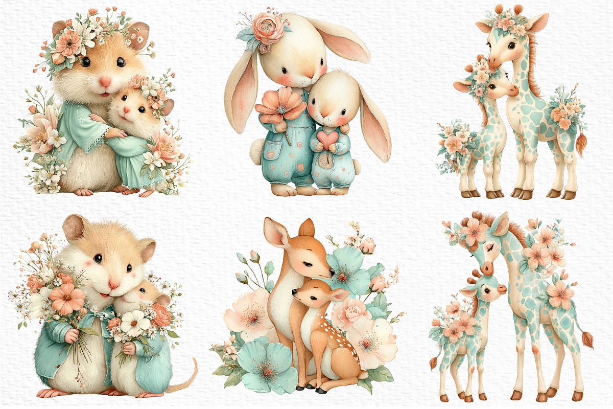 Whimsical Mother's Day Animals PNG, an Illustration by Craft Nest (Photo 6 of 12)