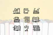 Books & Reading Line Icons, an Outline Icon by Lyolya Profitrolya (Thumbnail 2 of 2)