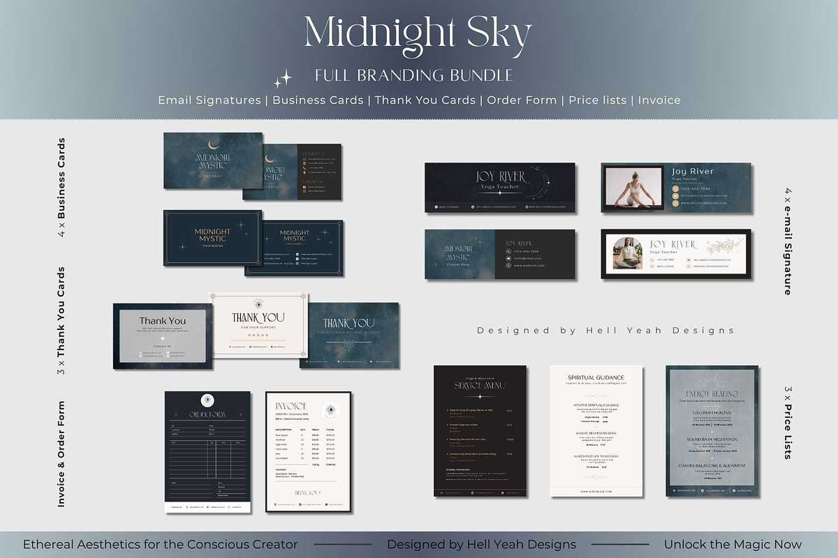 Midnight Sky Branding Starter Kit, a Branding & Logo Template by Hell Yeah Designs (Photo 5 of 16)