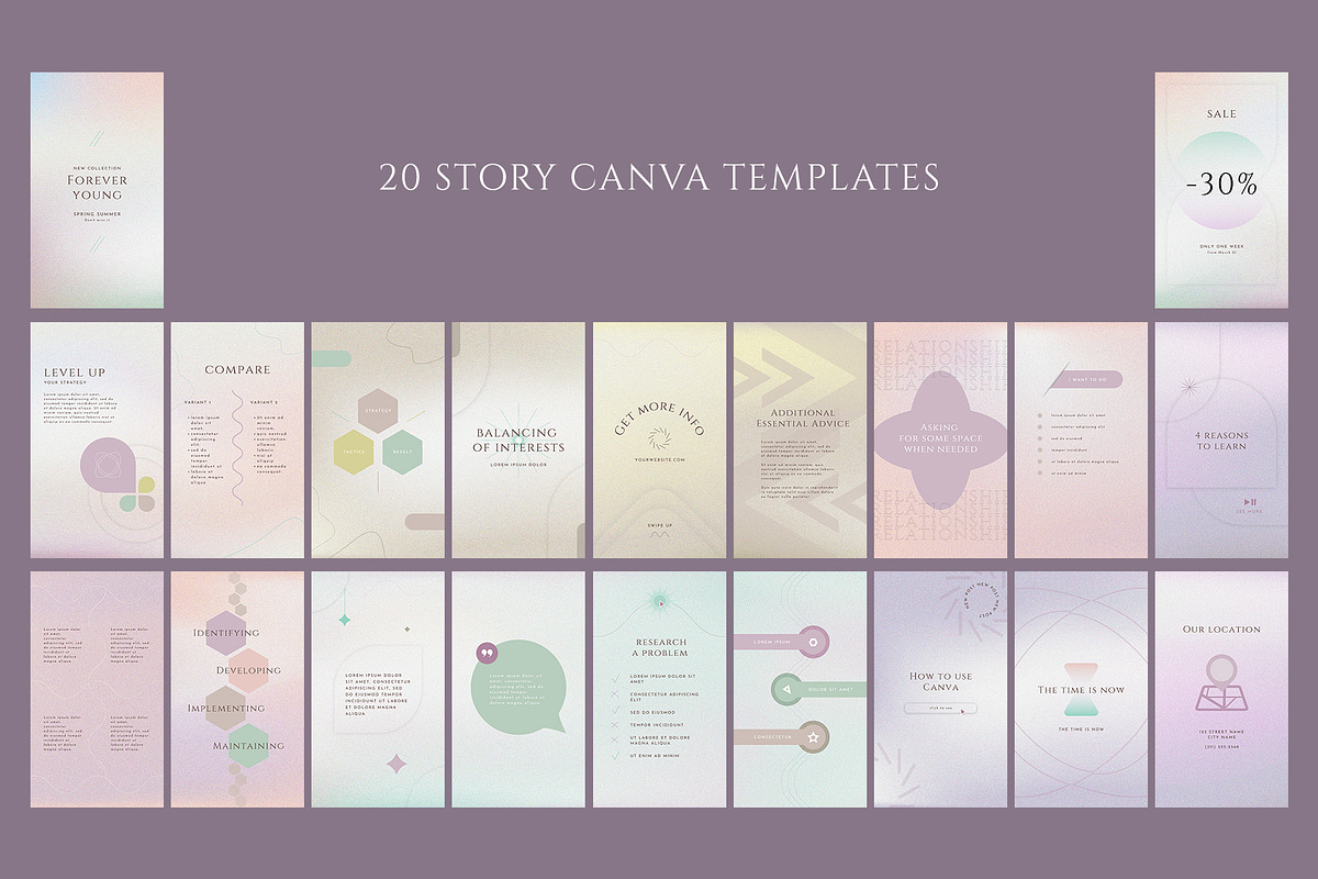 Grainy gradient Instagram templates, a Social Media Template by Elady (Photo 5 of 11)