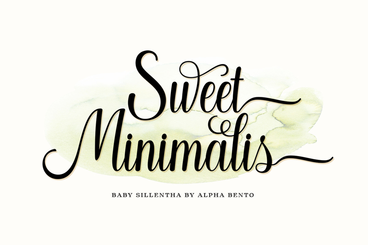 Baby Sillentha Script, a Script Font by Alpha Bento (Photo 2 of 11)