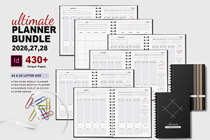 Ultimate Planner Bundle Pack 2026-28, a Stationery Template by Design Zone
