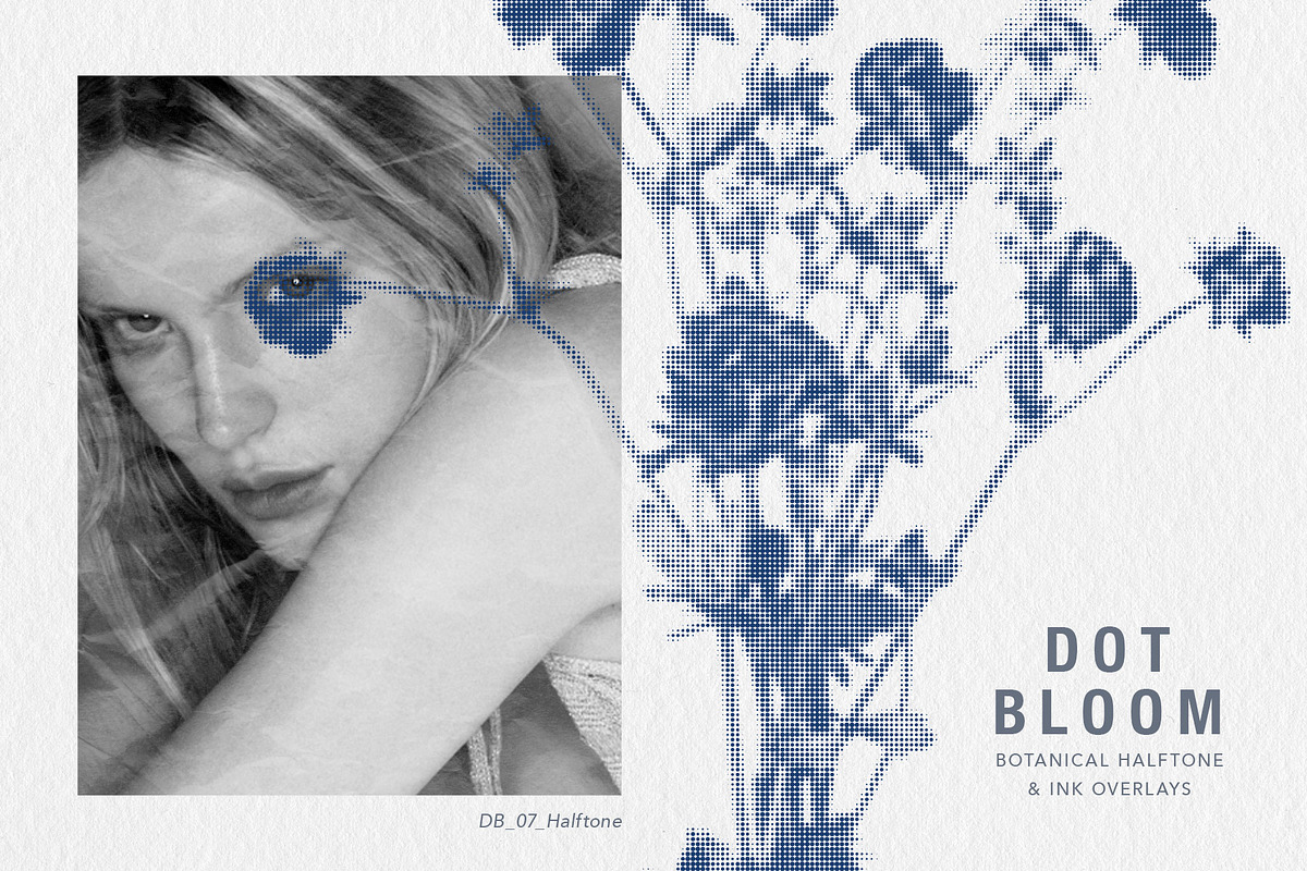 Floral Halftone & Ink PNG Overlays, an Object Graphic by alonahaidash (Photo 5 of 11)