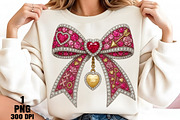 Rhinestone Valentines Bow Png, an Illustration by Daily.Designs (Thumbnail 4 of 5)