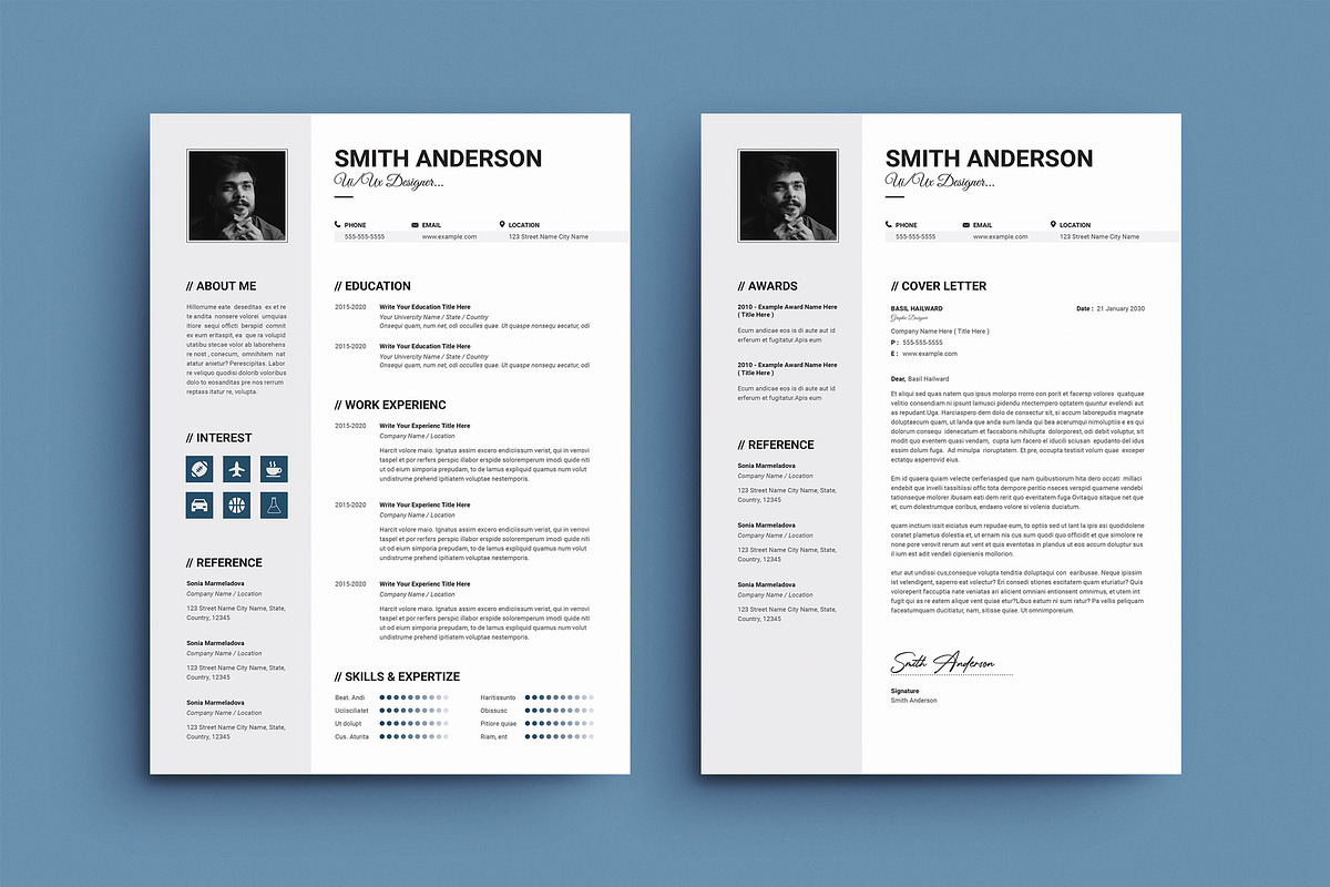 Minimal Resume and Cover Letter, a Resume Template by PixelStudio (Photo 1 of 4)