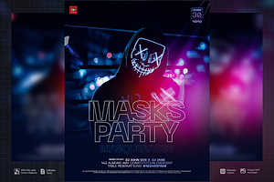 Mask Party PSD Flyer