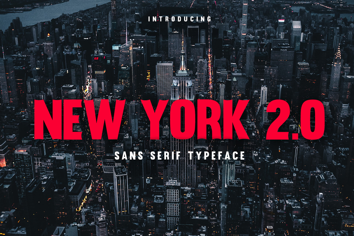 New York 2.0 - Sans Serif Typeface, a Sans Serif Font by AN Productions (Photo 1 of 9)