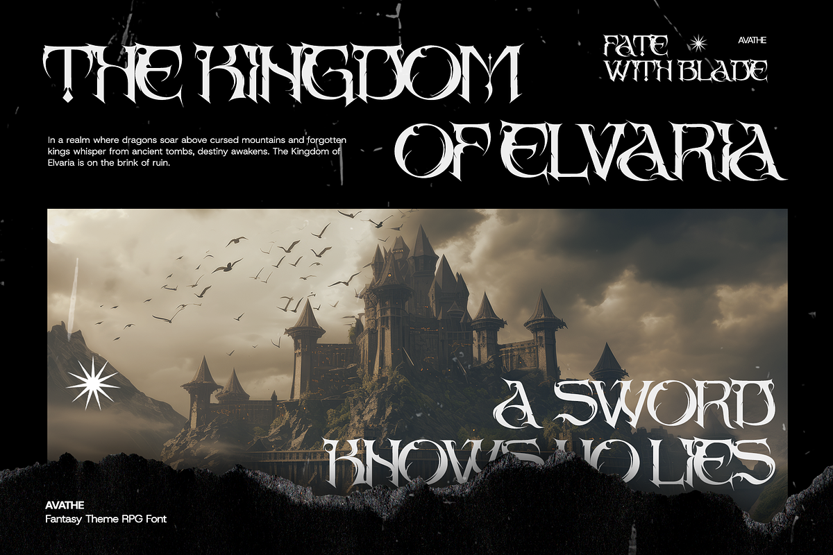 Avathe – Dark Fantasy RPG Font, a Blackletter Font by Inviline.co (Photo 8 of 16)