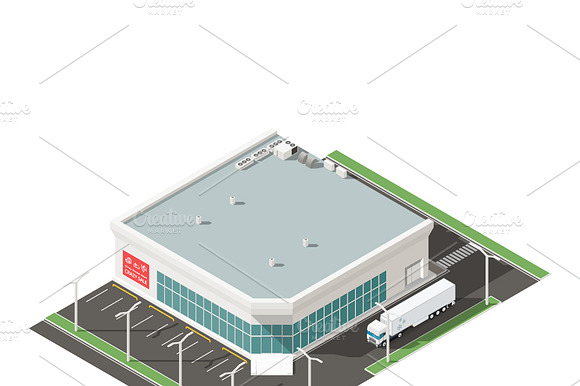Supermarket Isometric Isons Set