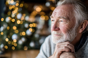 Senior man thoughtfully gazing out, a Person Photo by MistyDay
