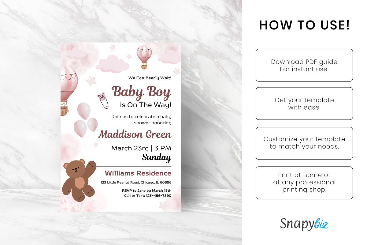 Gender Neutral Baby Shower Invite, an Invitation Template by Snapybiz (Photo 4 of 10)