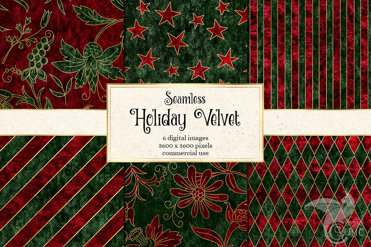 Holiday Velvet Digital Paper, a Texture Graphic by Digital Curio (Photo 1 of 3)