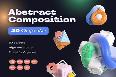 Abstract Composition 3D, an Object 3D Model by kerismaker