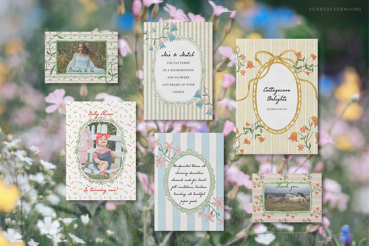 Soft Cottagecore Frames & Patterns, an Object Graphic by SunnyAfternoons (Photo 6 of 18)