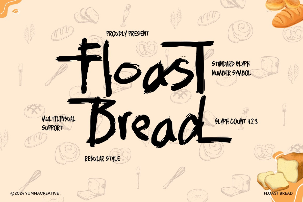 Floast Bread -Brush Handwritten Font, a Handwritten Font by Dhabee (Photo 1 of 14)