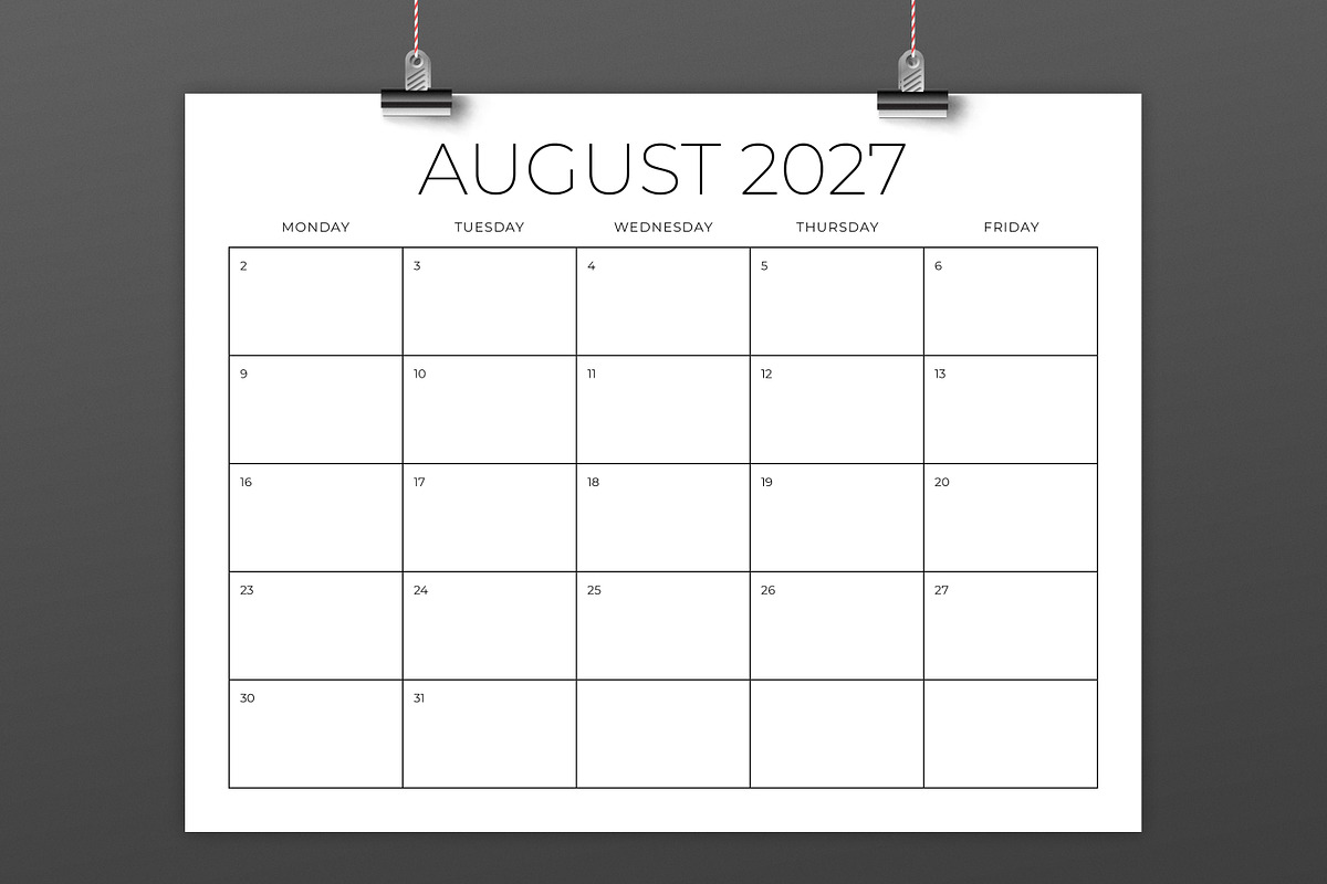 2026 8.5x11 MON-FRI Calendar, a Stationery Template by Running With Foxes (Photo 3 of 5)