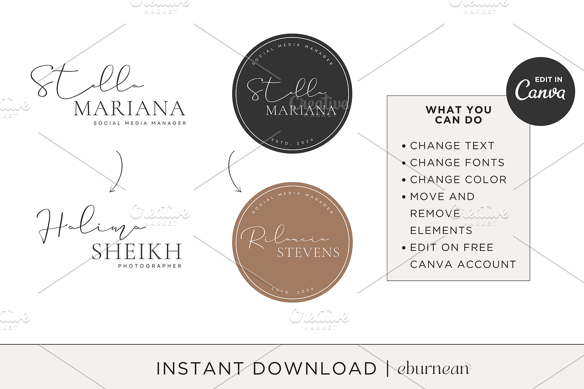 Modern Logo Template Kit Canva, a Branding & Logo Template by Studio Eburnean (Photo 3 of 4)