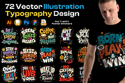 72 T-Shirt Poster Design Vector SVG, a Stationery Template by Miyaji75 (Thumbnail 1 of 8)
