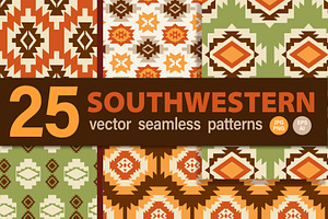 25 Southwestern Vector Patterns, a Pattern Graphic by Katrinelly
