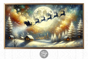 Santa flying Frame TV art background, a Background Graphic by Artisan Craft (Thumbnail 1 of 8)