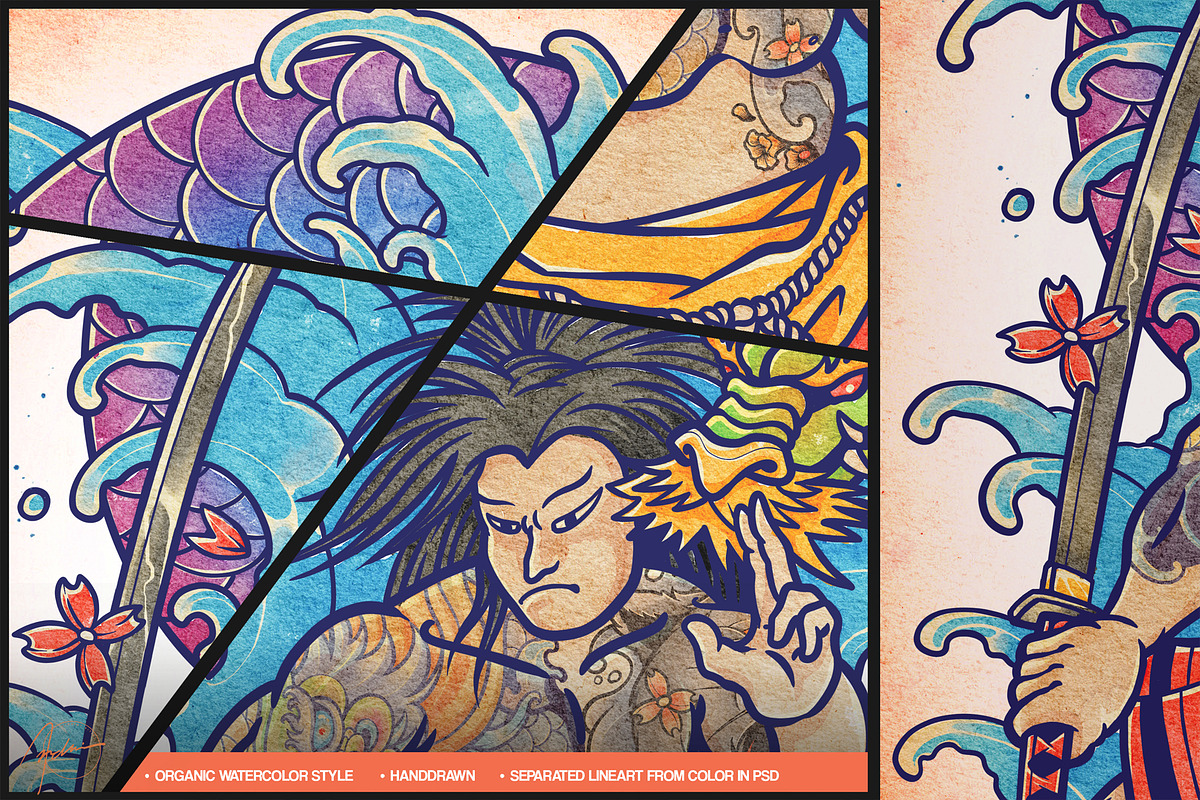 Watercolor Heroes & Demon Part 05, an Illustration by NStudio (Photo 5 of 5)