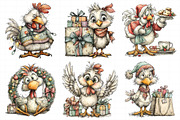 Funny Christmas Chicken Clipart, an Illustration by Daily.Designs (Thumbnail 3 of 5)
