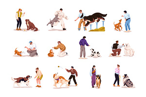 Dogs' obedience training set, an Animal Illustration by PaperTrident