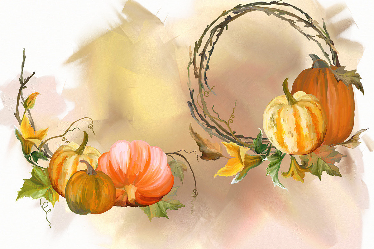 Pumpkin harvest - autumn clipart, an Illustration by Vasmila (Photo 13 of 15)