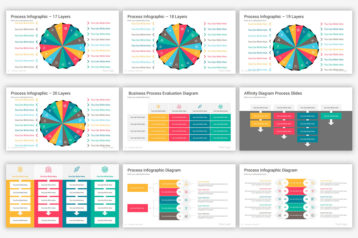 Process Google Slides Infographics, a Presentation Template by SlideOne