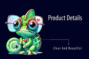 Cute Chameleon With Funny Glasses, a Graphic by CitraGraphics (Thumbnail 3 of 6)
