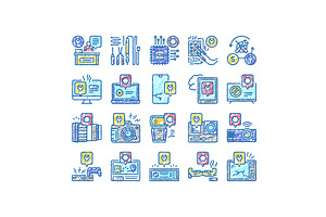 Electronic Repair set Icons hand, an Object Illustration by pikepicture