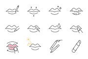 Lip care icons, an Outline Icon by mayrum (Thumbnail 2 of 2)