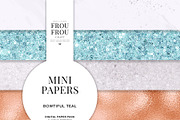 Copper Blue Marble Mini Papers, a Pattern Graphic by Frou Fou Craft (Thumbnail 1 of 7)