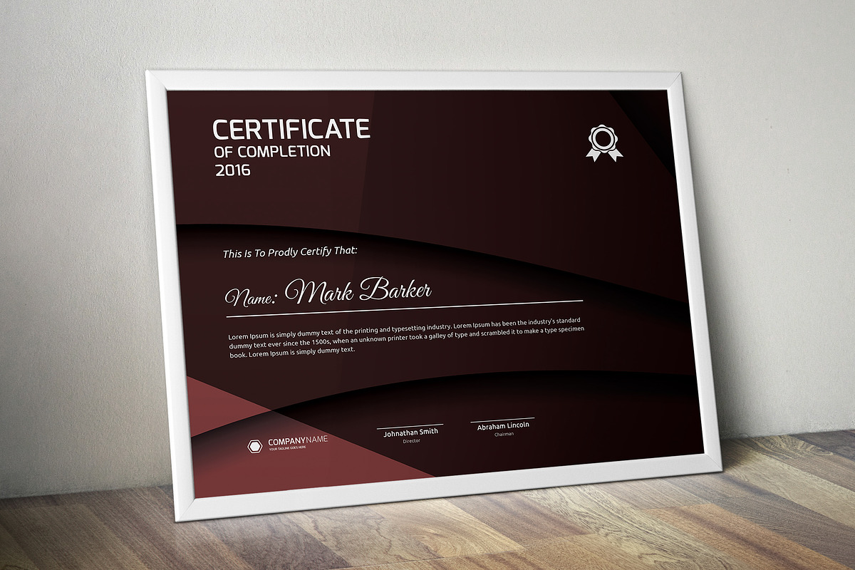 Certificate Word | PSD | AI, a Stationery Template by Curve Design (Photo 3 of 3)