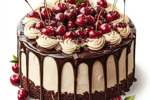 Delicious cake with chocolate drizzl, a Food & Drink Photo by Pixeness Studio