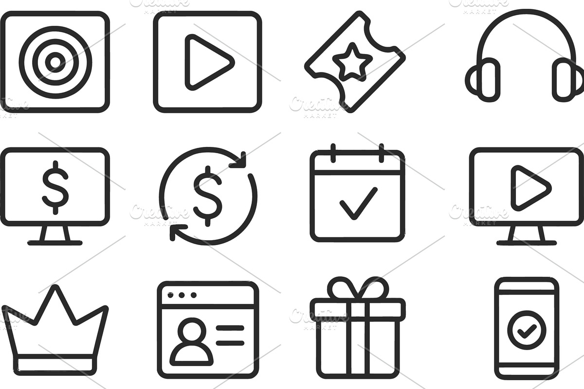 Vector illustration of line icons, a Technology Illustration by ZinetroN