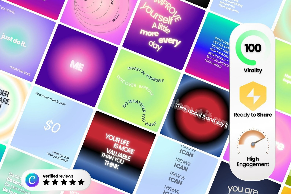 Motivation Canva Templates For IG, a Social Media Template by Virall (Photo 2 of 10)